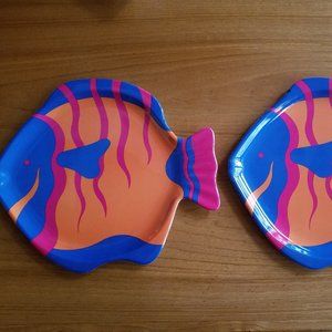 2 Large Melamine Plates/Trays